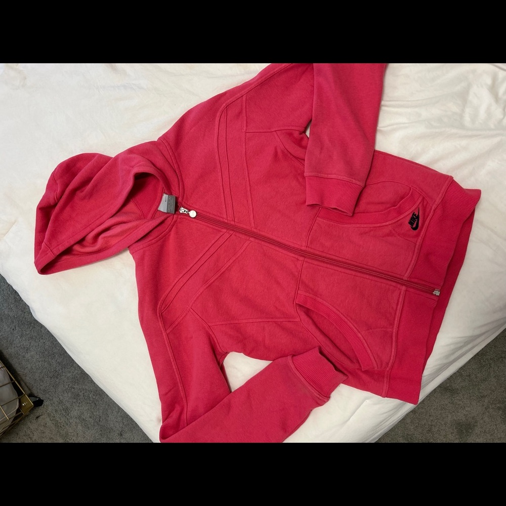 Pink Nike Zip Up hoodie